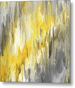 Winter Sun - Yellow And Gray Contemporary Art Metal Print