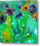 Winter Wind And Pansy Painting By Lisa Kaiser Metal Print