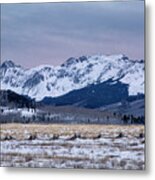 Wintry Mountain After Sunset Metal Print