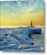 Wintry River Channel Metal Print