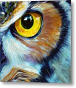 Owls, Wise Owl Study Metal Print