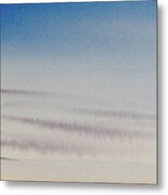 Wisps Of Clouds At Sunset Over A Calm Bay Metal Print