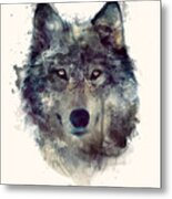 Wolf // Persevere Metal Print