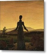 Woman Before The Rising Sun Metal Print