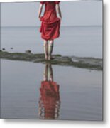 Woman With Wellies Metal Print