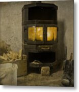 Wood Burning Stove Metal Print