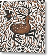 Woodland Deer Metal Print