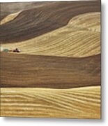 Working The Fields In Palouse Metal Print