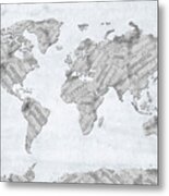 World Map Music 10 Metal Print