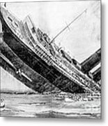 Wwi, Sinking Of The Rms Lusitania Metal Print