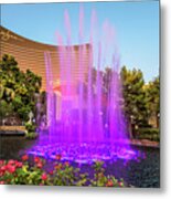 Wynn Casino Fountains Purple Burst In The Afternoon Metal Print