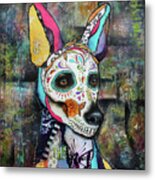 Xolo Mexican Hairless Day Of The Dead Metal Print