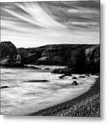 Yaquina Head Lighthouse 1 Black And White Metal Print