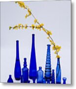Yellow And Blue Metal Print