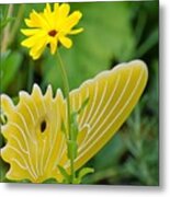 Yellow Butterfly Metal Print