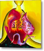 Yellow Orchid Metal Print