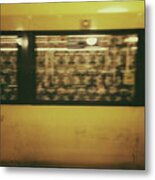 Yellow Subway Train Metal Print