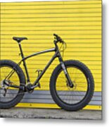 Yellow Wall Fat Bike Metal Print