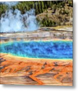 Yellowstone National Park Grand Prismatic Spring Metal Print