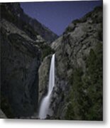 Yosemite Falls At Night Metal Print