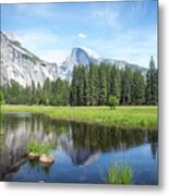 Yosemite Half Dome Reflection Metal Print