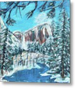 Yosemite In Winter Metal Print
