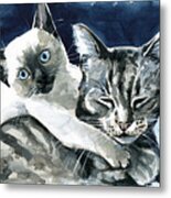 You Are Mine - Cat Painting Metal Print