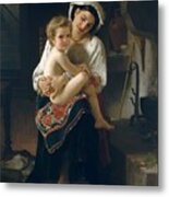 Young Mother Gazing At Her Child Metal Print