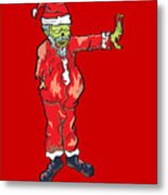 Zombie Santa Claus Illustration Metal Print