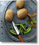 A Plate Of Kiwifuit Metal Print