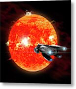 A Spaceship Explores A New Red Star #1 Metal Print