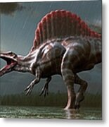 Artwork Of A Spinosaurus Dinosaur Metal Print