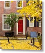 Autumn Alleyway In A Traditional #1 Metal Print