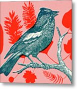 Bird Perched On A Branch #1 Metal Print