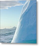 Blue Iceberg Floating In Sea In Spring #1 Metal Print