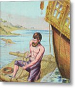 Book Illustration Of Robinson Crusoe #1 Metal Print