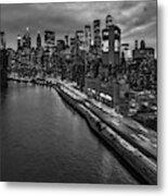 Brooklyn Bridge And Lower Manhattan Skyline #1 Metal Print