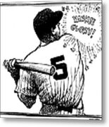 Cartoon New York Yankees Joe Dimaggio Metal Print