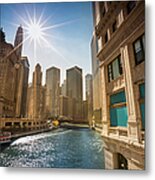 Chicago Cityscape And River #1 Metal Print