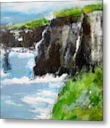 Cliffs Of Moher Painting Ireland #1 Metal Print