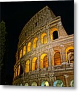 Colosseum At Night Ii Metal Print