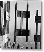 Construction Workers On The Top Floors #1 Metal Print