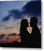 Couple With Cloud Sky Backlight #1 Metal Print