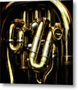 Detail Of The Brass Pipes Of A Tuba #1 Metal Print