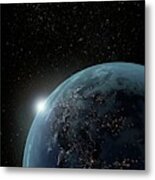 Earth At Night After Sunset #1 Metal Print