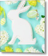 Easter Scene With Colored Eggs #1 Metal Print