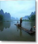 Fisherman On Li River #1 Metal Print
