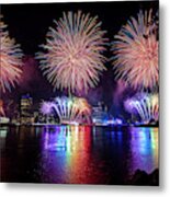 July 4th Fireworks In New York Metal Print