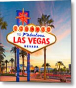 Las Vegas, Nevada, Usa At The Welcome #1 Metal Print