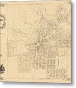 Map Of Ann Arbor 1854 #1 Metal Print